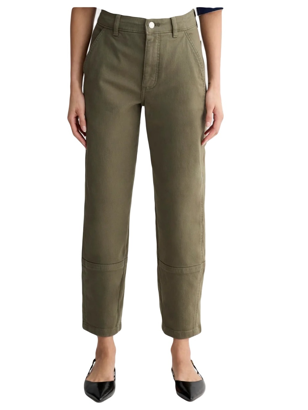Everlane The Utility Barrel high rise pants jeans green  4